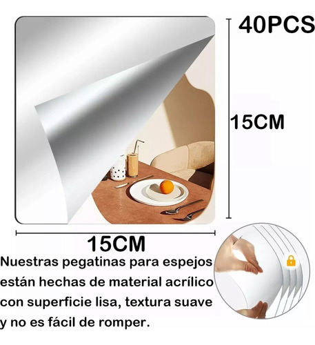 Juego De Espejos De Pared Acrílicos Con Pegatina,40pc