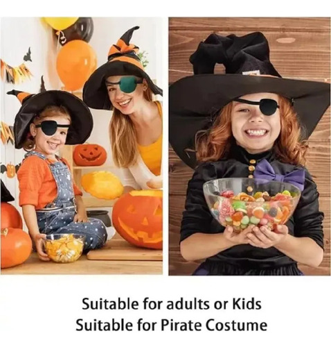 3 Pzs Parche Para Ojo 3d Ajustable Gafas Piratas Cosplay