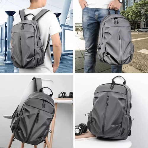 Mochila Estudiante Impermeable Antirrobo Con Puerto Usb