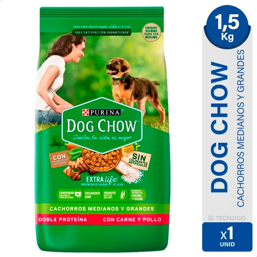 Dog Chow Cachorro Mediano/grande Sin Colorantes 1,5k