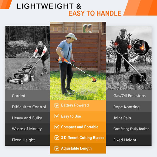 Desbrozadora A Batería Gardenjoy: Desbrozadora De 12v ...