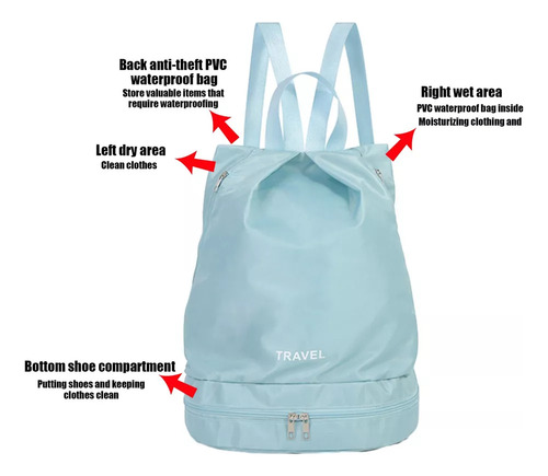 Mochila De Natación Con Compartimento Para Zapatos - Separa