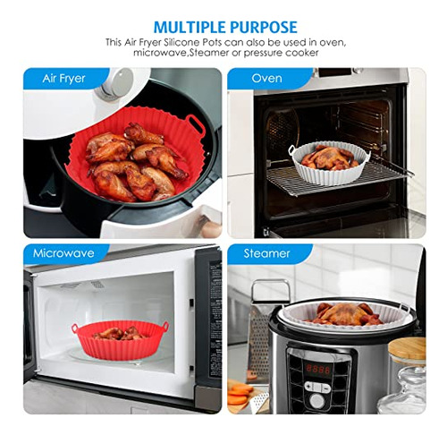Paquete De 2 Ollas De Silicona Amir Air Fryer, 8 Pulgadas