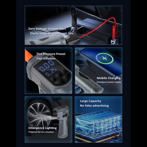 Inflador De Neumáticos Portátil Para Motocicletas, Coches, B
