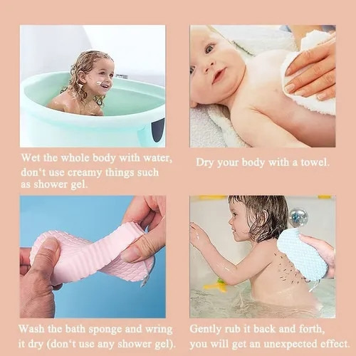 · Cc 4 Piezas Esponja Baño Exfoliante Mágica Que Elimina