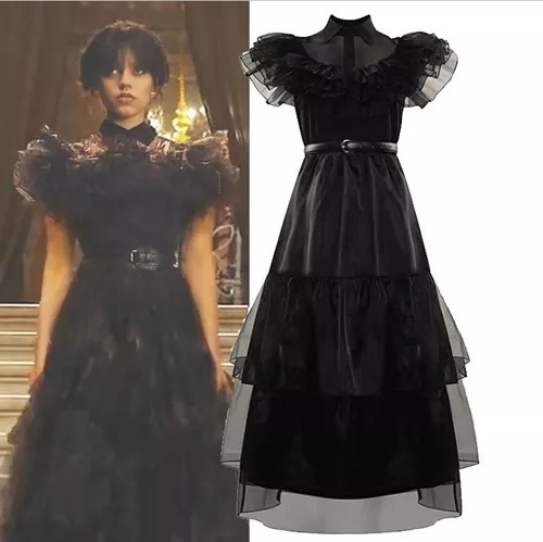 Vestido De Fiesta Negro Adams, Vestido De Cosplay