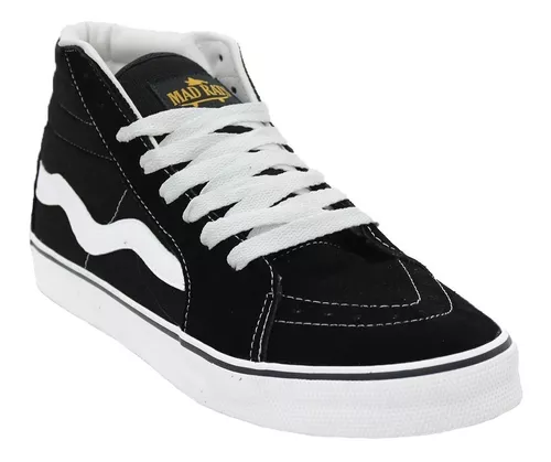 Tênis De Skate Hi Top Old School Preto Mad Rats