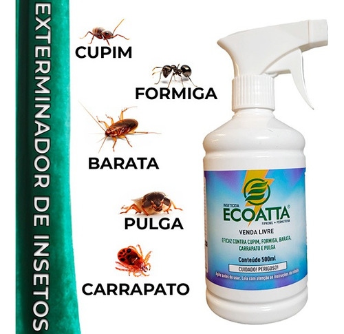 Mata Formiga Pulga Carrapato Cupim Barata Bacterias 500 Ml