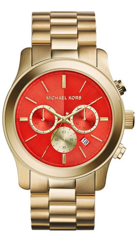 Reloj Michael Kors Mk5930 Gold And Red Genuino Para Dama