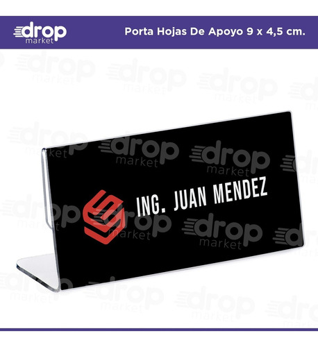 Imagen 5 de 10 de Porta Nombre Precios Acrílico Menú Mesa 9x4 Pack X10u