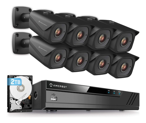 Amcrest Sistema Camara Seguridad 4k Nvr Poe 8ch 8 X Ip67 Ip