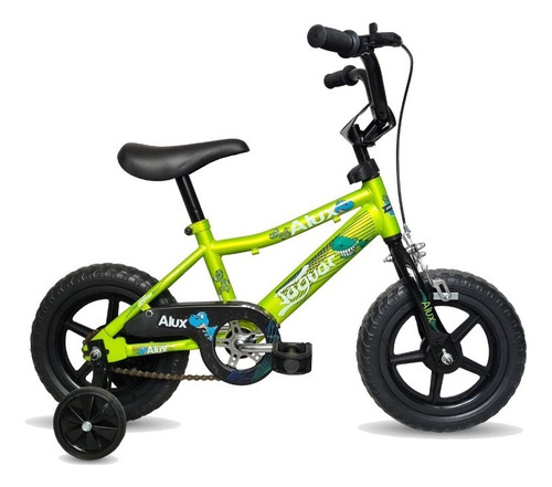 Bicicleta Para Niño Rodada 12 Llantas Entrenadoras Color Verde Limón