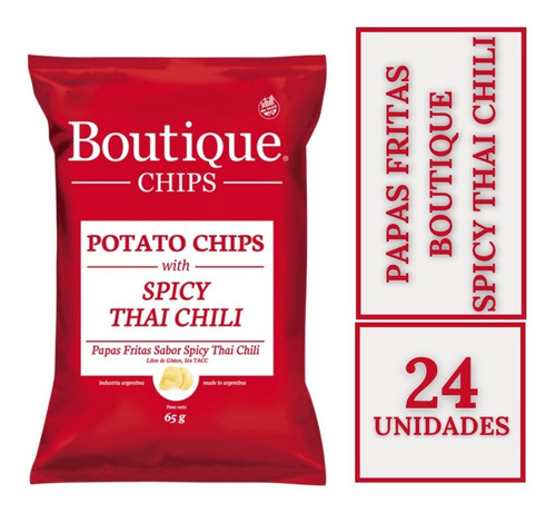 Papas Fritas Boutique Chips Spicy Thai Chili X 24 X 65g.