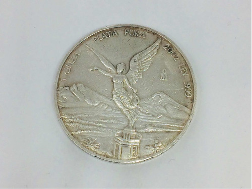 Moneda De 1 Onza Libertad Plata Pura Ley .999 Año 2002