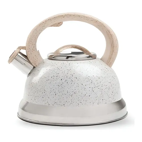 Chaleira Bule Alumínio C/ Apito Roma Vanilla Brinox 2,7 L Branco