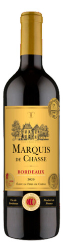 Vinho Francês Marquis De Chasse Aop Bordeaux 750ml Tinto
