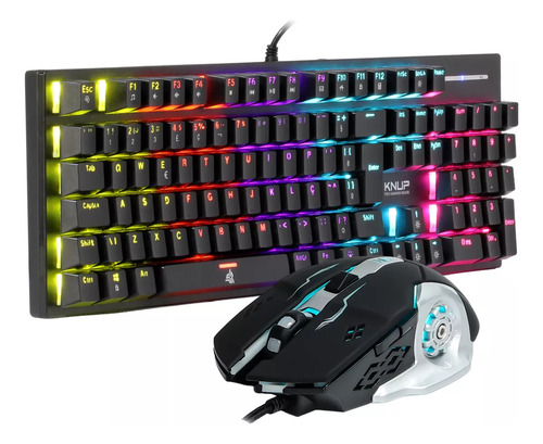 Kit Gamer Teclado Mecanico E Mouse, Rgb, Knup, Kpte131
