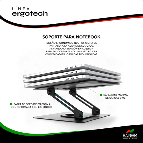 Soporte Notebook Base Portatil Regulable Premium Baires4