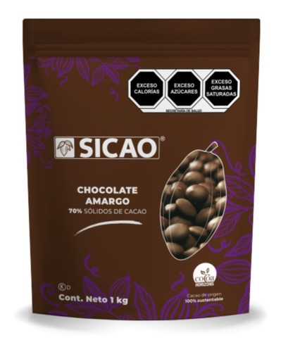 Chocolate Amargo 70% Cacao Sicao 1 Kg
