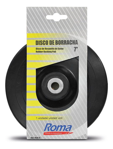 Disco Borracha Roma 7 Para Esmerilhadeira Furo 5/8 7020 8