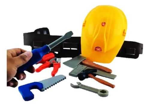 2 Set Casco Construccion Cinturon Minero Herramienta Disfraz
