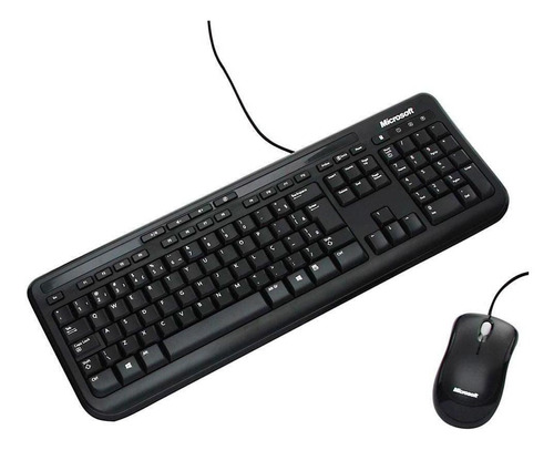 Kit de teclado y ratón USB negro Microsoft Wired Desktop 600