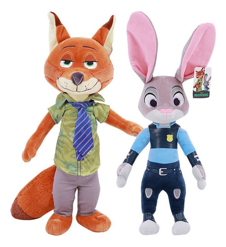 2pcs Zootopia Nick Wilde Judy Peluche Muñeca Cumpleañ Regalo