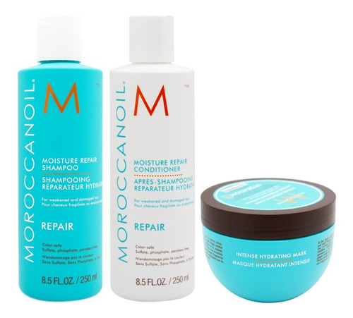 Kit Moroccanoil Shampoo + Acondicionador + Mascara Con Argan