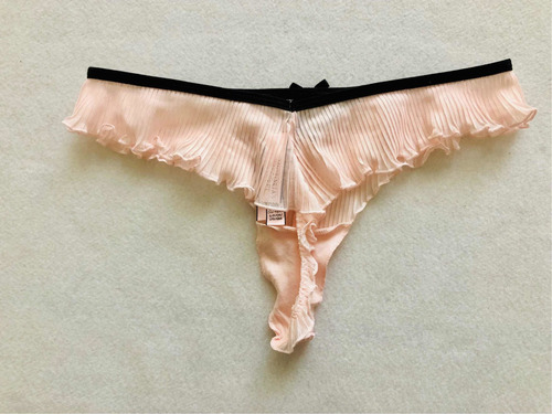 Victoria's Secret Tanga Rosa De Olanes Con Encaje Original