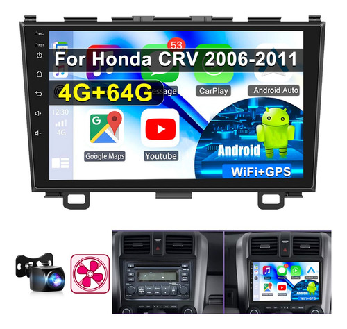 Auto Estéreo Para Honda Crv 2006-2011 4+64g Carplay Gps Wifi Honda Crv 2006-2011