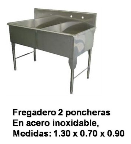 Lavaplatos Fregadero Acero Inoxidable 2 Poncheras S/e