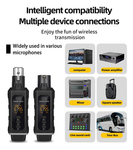 Sistema Adaptador Xlr Transmisor De Micrófono Inalámbrico R
