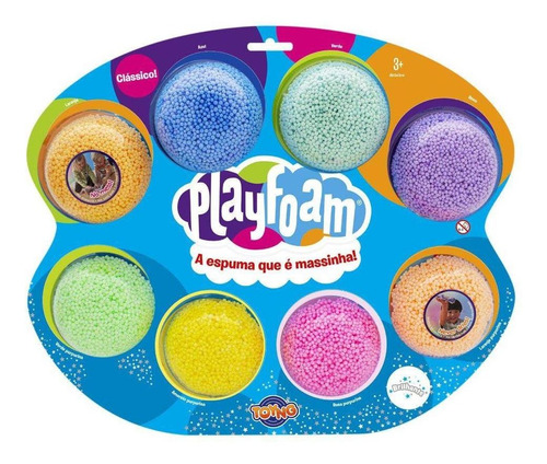 Massinha Espuma Play Foam Cor Sortida Pack 8 Unidades 40083