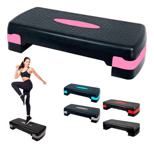 Step Banco Aerobics Ejercicio Fitness Crossfit Ajustable Gym Color Rosa