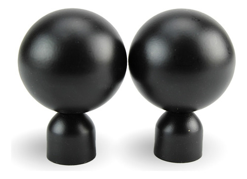 Embellecedor Para Barra Cortina 20mm - Terminal Decorativo Color Negro 5048