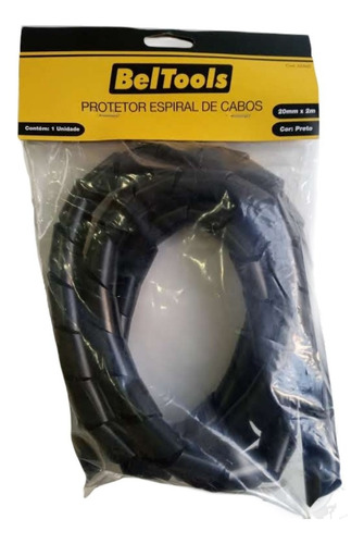 Protetor De Cabos Espiral 20mm X 2 Metros Preto Beltools