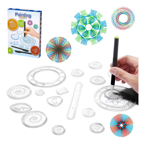 Spirograph, Juego De Espiral, 28 Piezas Juego De Regla