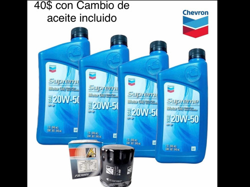Aceite 20w50 Chevron Con Filtro Y Mano De Obra Incluida
