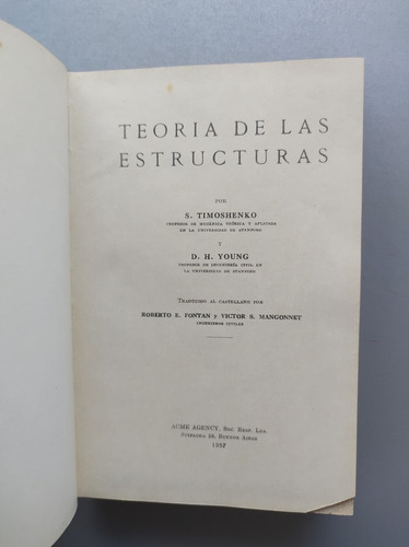 Teoría De Las Estructuras - Timoshenko - Young - Acme (Usado)