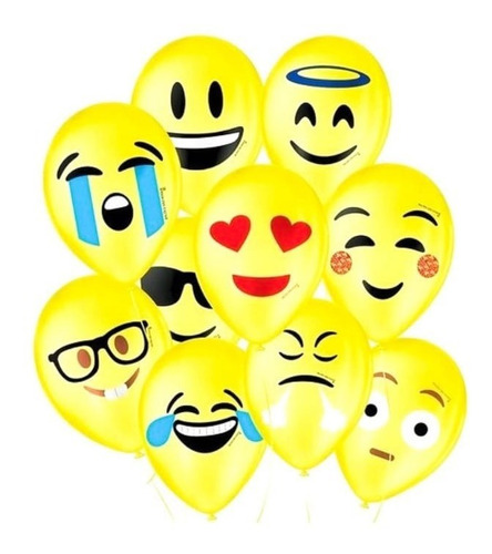 Balão (bexiga) Emoções C/50 São Roque - Emoji 