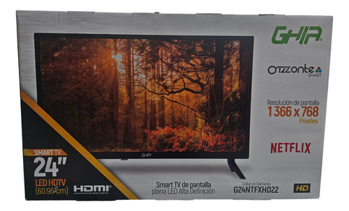 Televisión Smart Tv Ghia Orizzonte 24'' Hd G24ntfxhd22 Hdmi - Excelente (Reacondicionado)