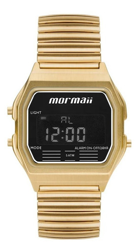 Relógio Digital Dourado Preto Feminino Mormaii Vintage Mojh02au/4d Original