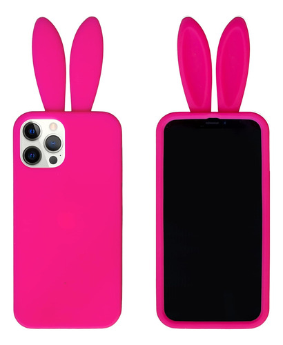 Funda Para iPhone 12 Mini - Rosa Con Orejas De Conejo