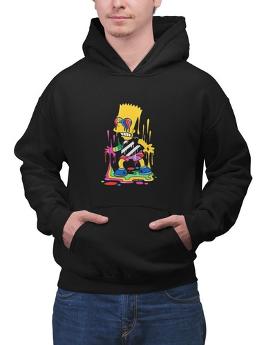 Poleron Bart Simpsons Arte  Algodon Estampado Invierno