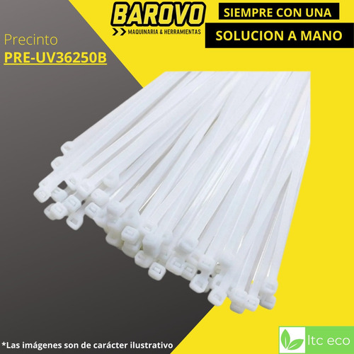 Imagen 3 de 9 de Precinto Plastico Prensacable 3,6 X 250 Mm X 100 Unidades