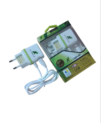 Carregador P/ iPhone 2.8a Usb Light.8p Com Saída Usb Cor Branco