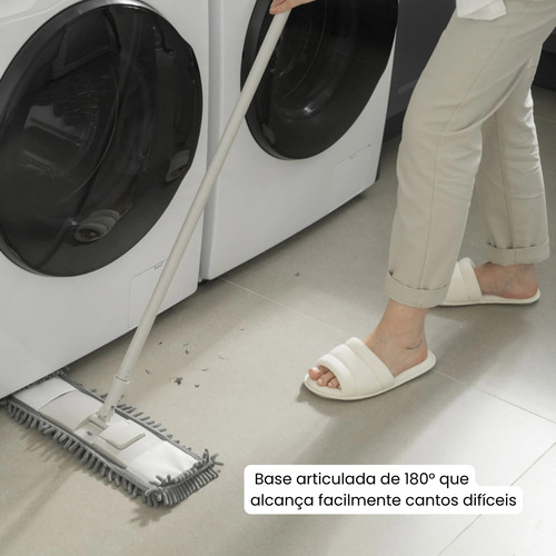 Mop Flow Multiuso Para Limpeza Seca Tira Pó Em Microfibra