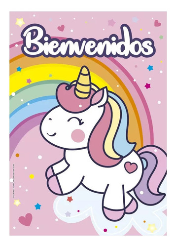 Afiche Feliz Cumpleaños Para Puerta Unicornio