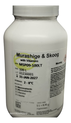 Medio Ms Con Vitaminas 100l Msp09 Caisson-invitroorquid®.