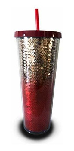 Starbucks  Vaso De Lentejuelas Color Rojo Ombre De 61 Ml